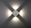 Nuevo artículo, lámpara de pared Led redonda para exteriores de 12 W, impermeable, blanca, con fuente de iluminación de 4 lados, artesanías, escritorios de recepción, lámpara redonda Decora