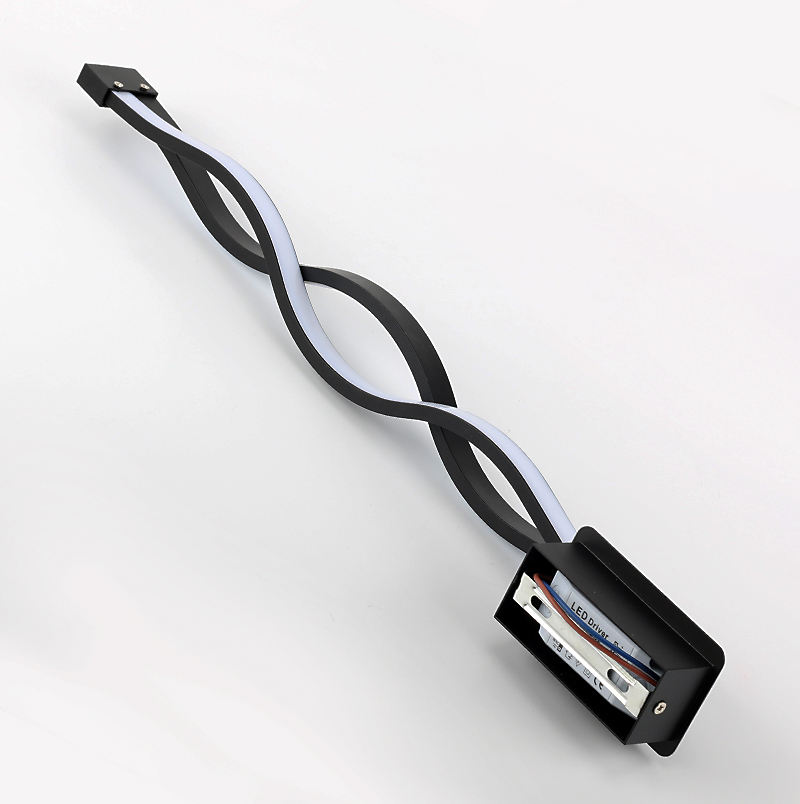 Moderno negro blanco ondulado 16W Lámpara de pared Accesorio Acrílico Montado Hotel Baño Iluminación Mesita de noche Aplique Wandlamp luz de pared