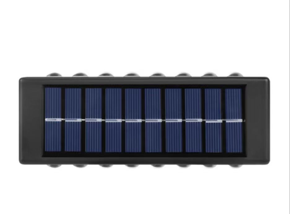 Lámpara solar para jardín al aire libre, lámpara de pared para el hogar, diseño de decoración de pared, nueva lámpara de pared de ambiente luminoso hacia arriba y hacia abajo