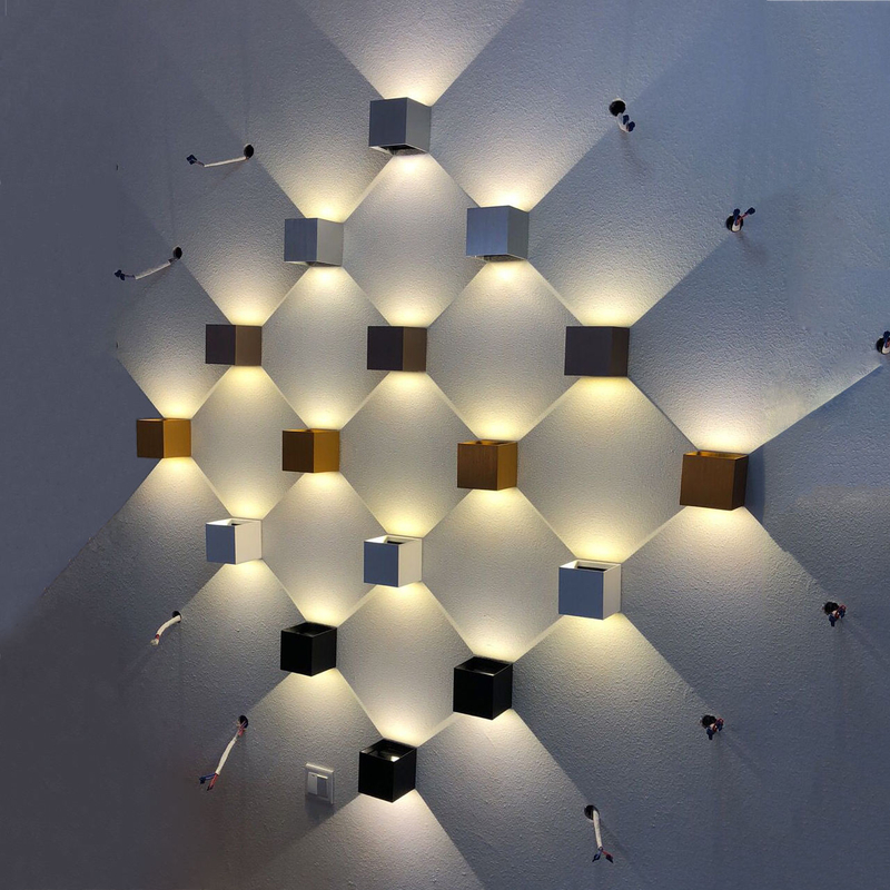 IP65 impermeable 6W interior exterior Led lámpara de pared moderno aluminio ajustable superficie montada cubo Led jardín porche hogar pared luz