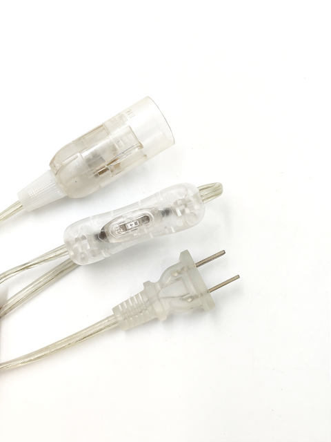 Enchufe de cable transparente 303 interruptor E14 cuerpo desnudo UE/UE/EE. UU. Enchufe de lámpara de sal del Himalaya enchufe de cable soporte de lámpara de sal del Himalaya