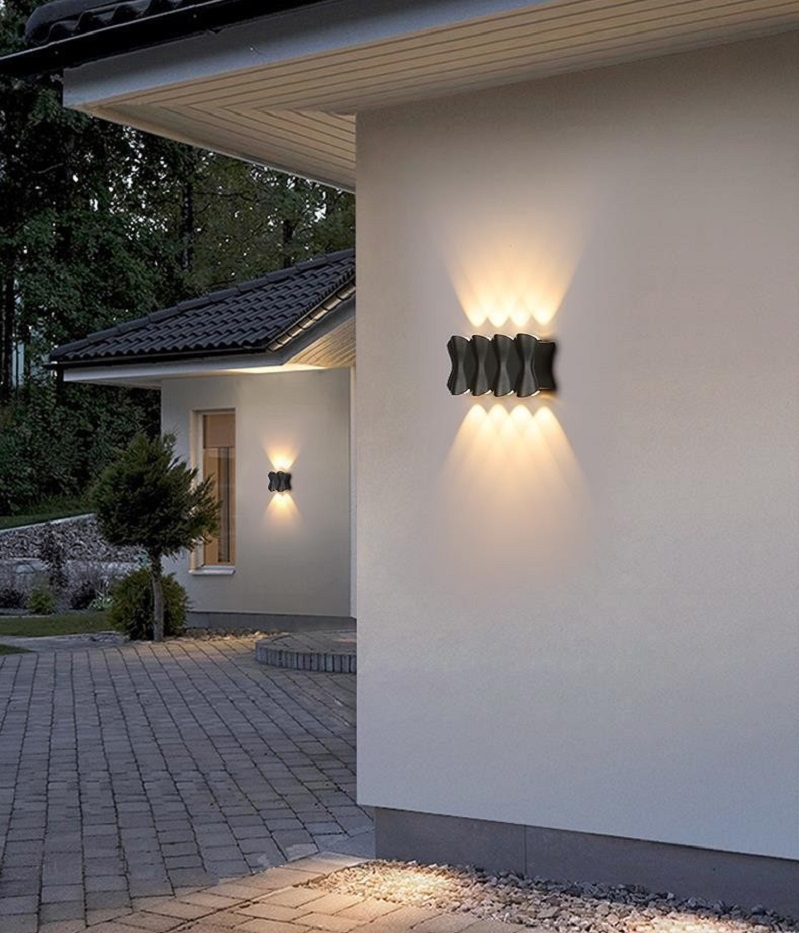 aplique de pared exterior negro