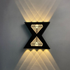 Lámpara de pared con forma de letra de 12 W Luz hacia arriba y hacia abajo Aplique de pared LED para exteriores Aplique de pared para exteriores moderno Aplique de pared para exteriores negro Aplique de pared para exteriores negro