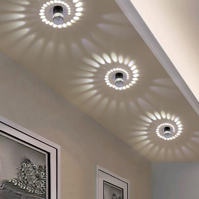 Luz de techo con orificio en espiral integrado Iluminación interior Luz de pared decorativa RGB con controlador