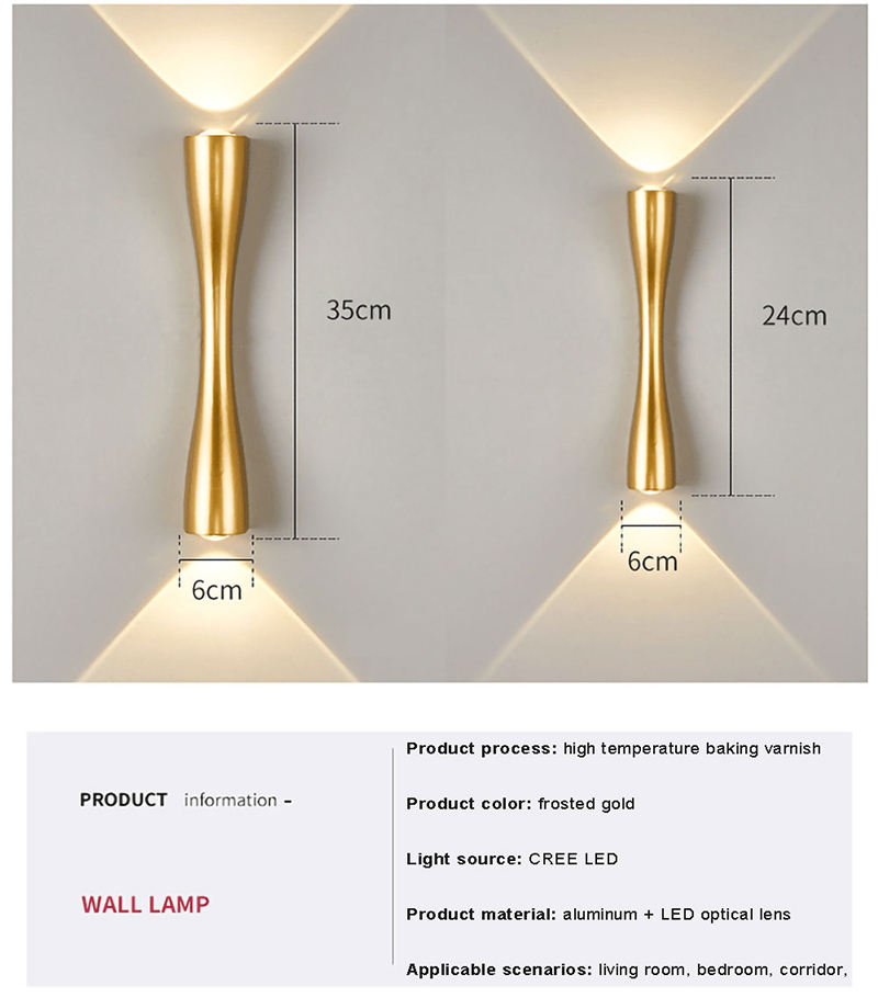 Modo Groothandel Decorar Interior Zwart Goud Aluminio Acryl Ijzer Woonkamer LED Moderne Wandlamp