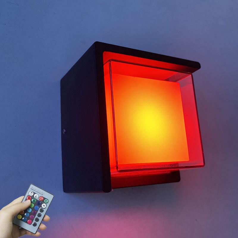 Lámpara led decorativa, iluminación de pared cuadrada de acrílico, lámpara de pared impermeable para interiores con luz nocturna de aluminio para exteriores