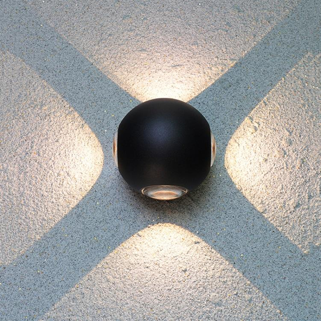Lámpara led decorativa IP65 Lámpara de pared impermeable esférica y luz impermeable moderna para exteriores Wandlampe de aluminio