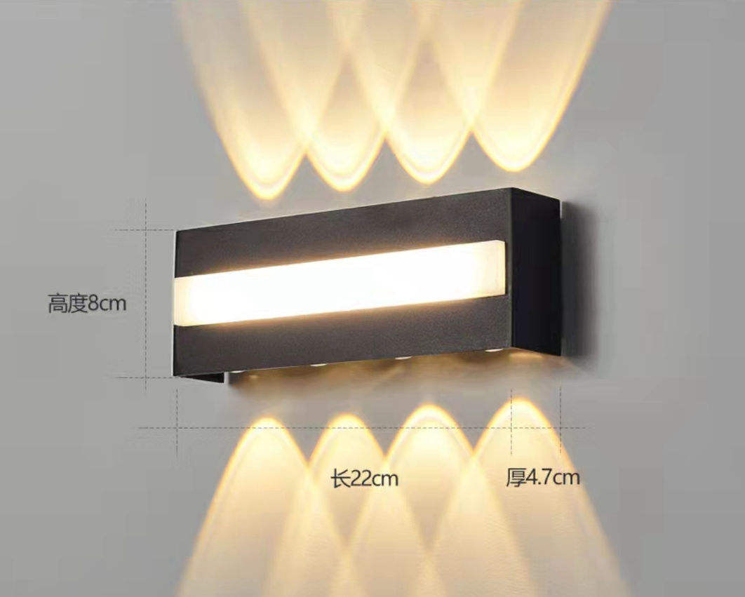Tira de luz impermeable para Panel de pared, luces de pared de jardín de lujo, iluminación de montaje en pared, paisaje de aluminio, jardín al aire libre