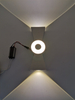 Lámpara de pared con forma de nudo chino impermeable para exteriores de 6W, candelabro de aluminio con chip COB arriba y abajo, luz de pared ip65, jardín de porche cuadrado