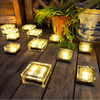 Luces solares de colores, luz en forma de hielo, luz led para exteriores, pared, lámpara solar para azulejos, lámpara cuadrada, luz decorativa en forma de hielo, lámpara enterrada solar, paso impermeable IP65, decoración para exteriores