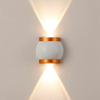 Decoración del hogar 6W 12W LED luz de pared interior exterior impermeable aluminio dos cabezales lámpara de pared para jardín porche dormitorio escaleras luces