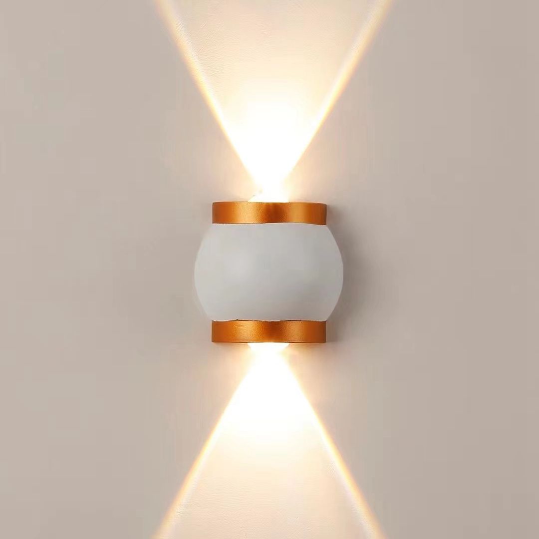 Decoración del hogar 6W 12W LED luz de pared interior exterior impermeable aluminio dos cabezales lámpara de pared para jardín porche dormitorio escaleras luces