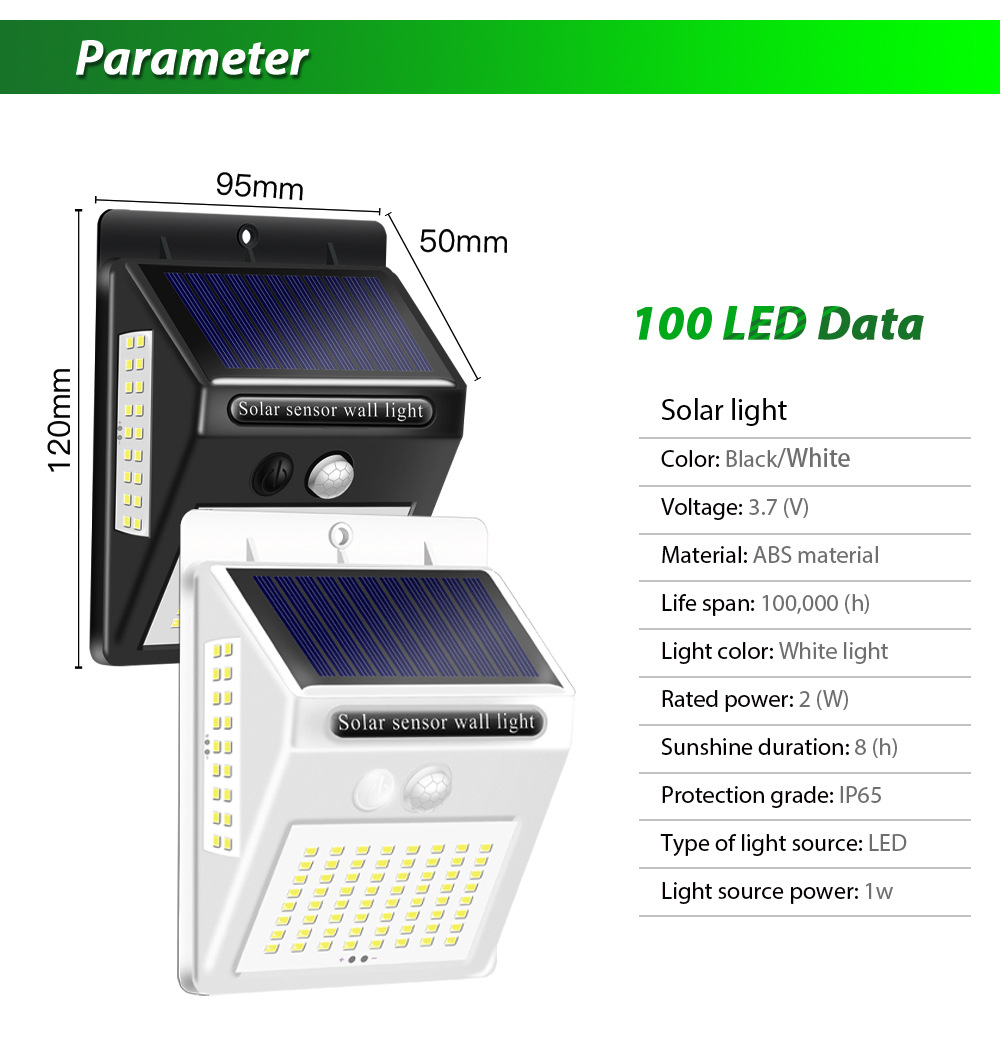 LED Solar inteligente para exteriores, impermeable, arriba y abajo, iluminación luminosa, decoración de jardín, luces solares, valla de escaleras, lámpara de luz solar