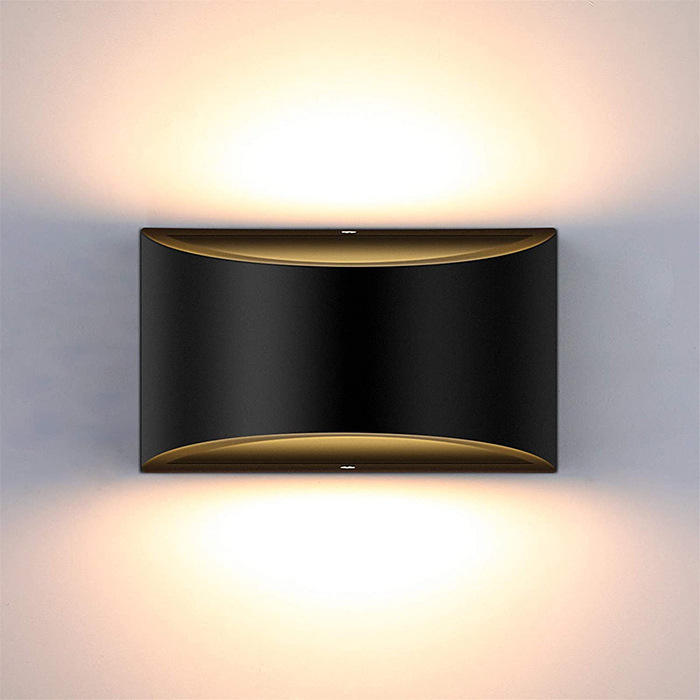 Lámpara de pared LED de 10 W para interiores, lámpara de pared decorativa de aluminio arriba y abajo, aplique de pared LED para dormitorio, iluminación impermeable