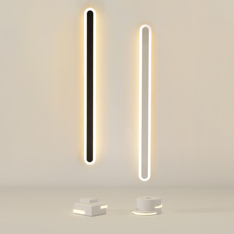 Lámpara de pared de línea LED minimalista moderna, dormitorio, mesita de noche, sofá, baño, espejo de fondo, lámpara decorativa, luces acrílicas de hierro Mrought