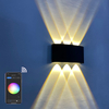 Lámpara de pared LED regulable RGB para decoración de vacaciones, aplicación remota, Control por Bluetooth, compatible con Bluetooth, AC85-265V