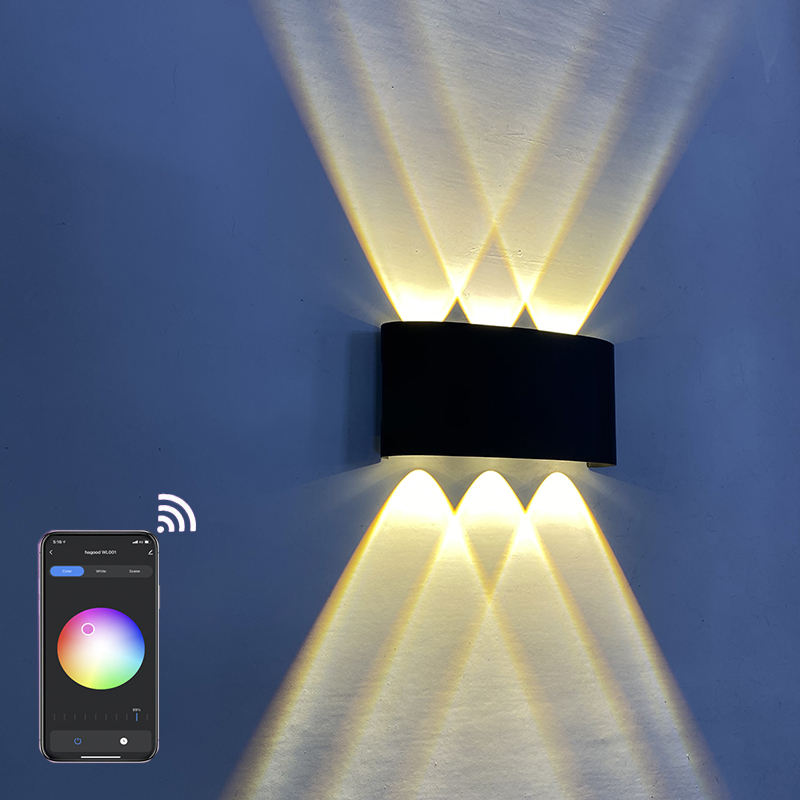 Lámpara de pared LED regulable RGB para decoración de vacaciones, aplicación remota, Control por Bluetooth, compatible con Bluetooth, AC85-265V