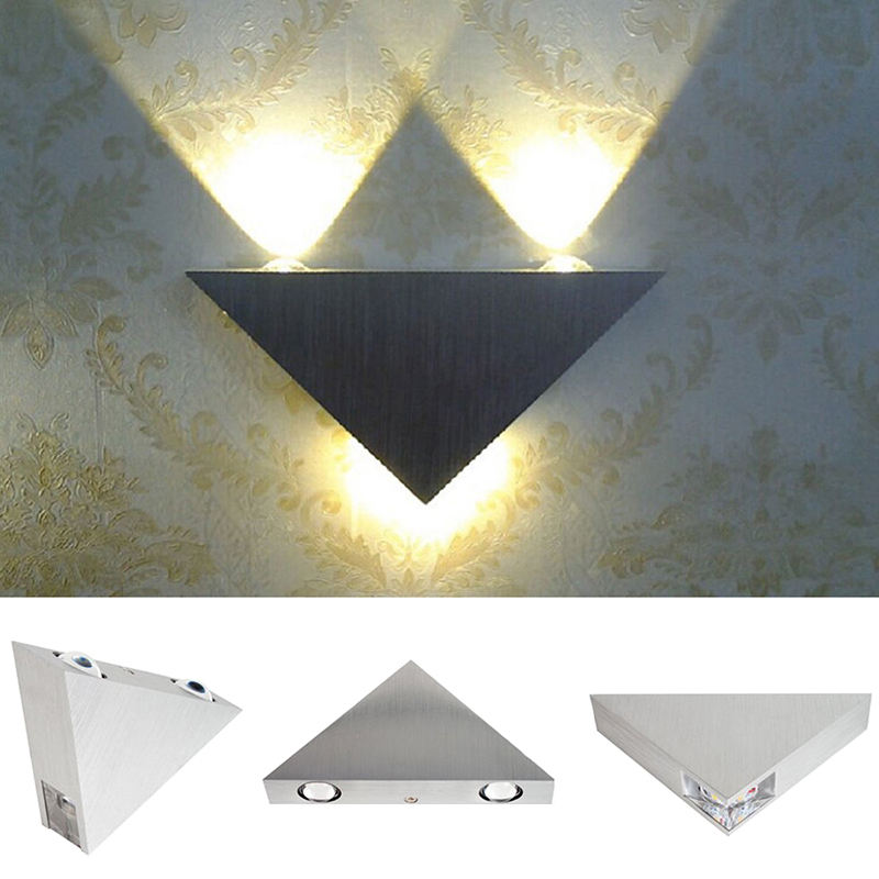 3W 9W Lámpara de pared triangular Lámpara de pasillo Lámpara de pared Forma triangular Luz de pared interior Lámpara de noche única para decoración de hotel y sala de estar