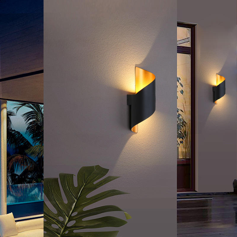 Lámpara de pared de 10W hacia arriba y hacia abajo para interiores y exteriores, AC85-265V IP65, luz de pared de escalera Led, candelabro decorativo de aluminio, luz de pared LED para dormitorio