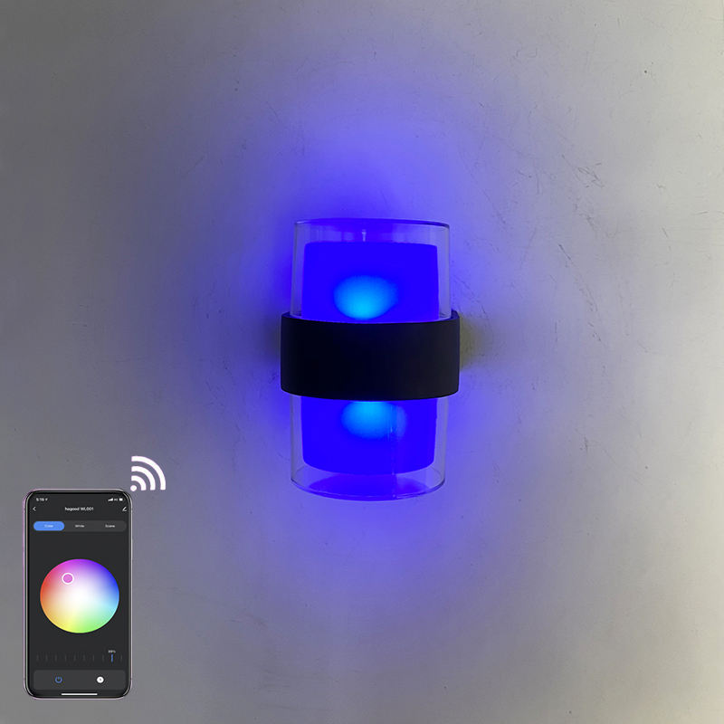 2023 lámpara de pared inteligente LED lámpara de pared inteligente IP65 impermeable y colorida lámpara de pared decorativa de moda Tuya
