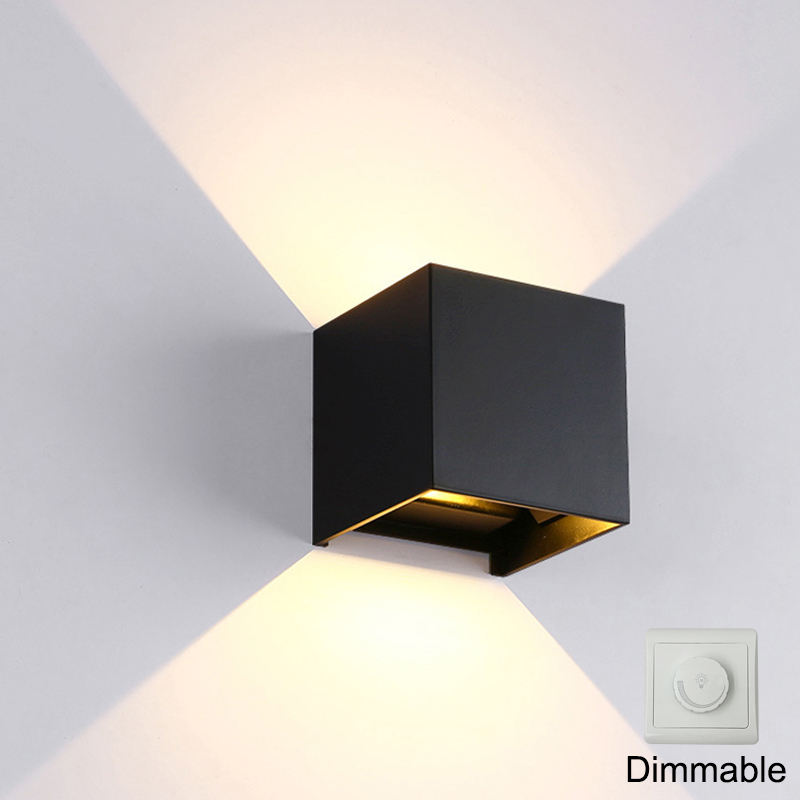 Luz regulable resistente al agua jardín 12W LED Wandlamp Brace pared luz nocturna decorar para iluminación exterior