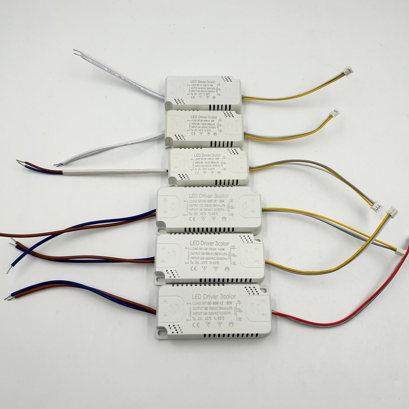 Transformadores de iluminación de controlador LED de 100W, 140W, 160W, controlador de temperatura de tres colores, fuente de alimentación de Chip LED COB no Warterpoof