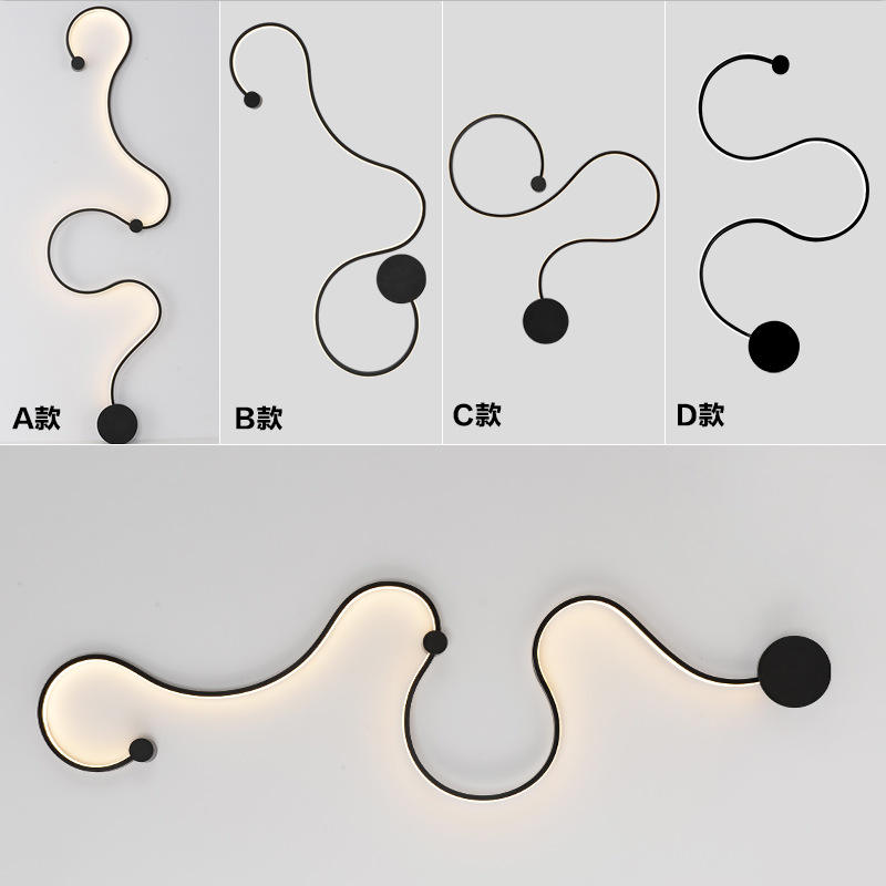 Einfache Moderne Kreative Wohnzimmerlampe Hintergrundwanddekoration Lámpara de diseño Speziell Geformte Nachttischlampen