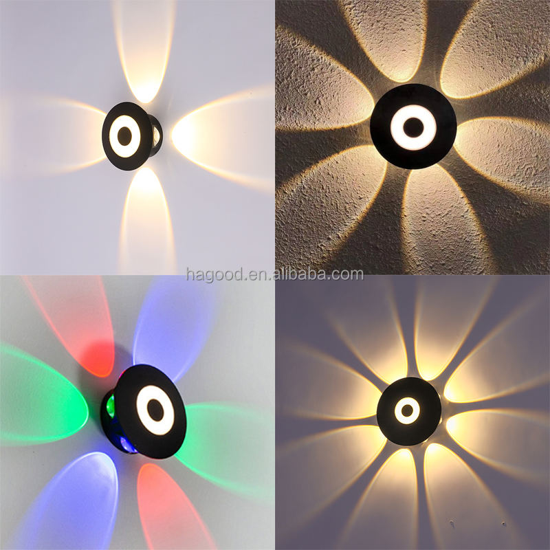 6W 8W IP65 forma de hongo 360 grados luz de pared led para decoración al aire libre iluminar lámpara de pared impermeable montada en la pared