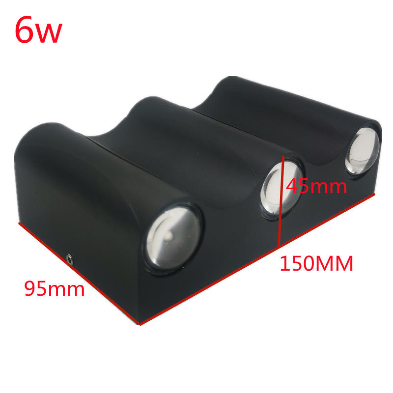Lámpara de pared Led de aluminio para exteriores IP65, resistente al agua, luz de pared hacia arriba y hacia abajo, escalera de casa, dormitorio, pasillo de noche, 4/6/8W, 2 años de garantía