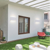  Luces de pared exterior Linterna montada en jardín de aluminio Impermeable para exteriores Lámpara de iluminación de pared Led Black Street Glass