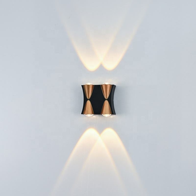 Lámpara de pared LED resistente al agua de 4/6W, luz de pared de aluminio para interiores y exteriores, luz LED para porche de jardín montada en superficie, accesorios de decoración