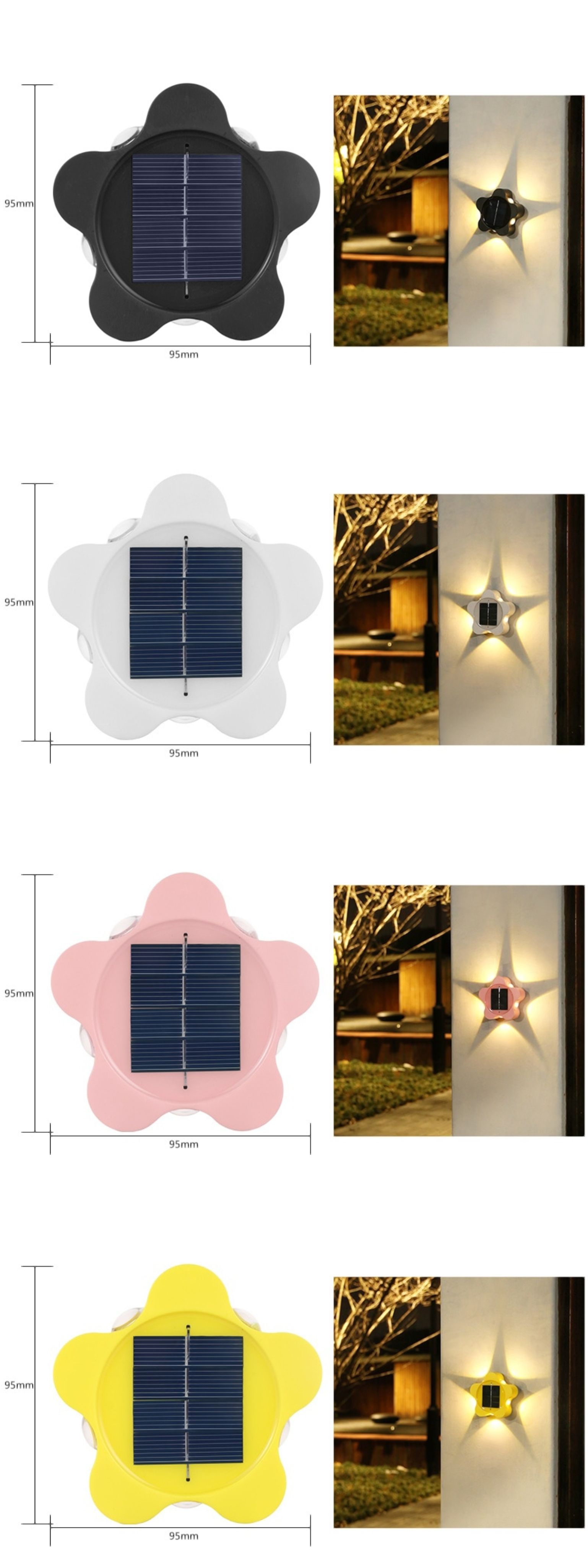Lámpara solar de flores Lámpara solar con forma de flor lámpara solar especial apliques solares apliques solares apliques exteriores luces solares para paredes lámpara solar apliques solares para exteriores