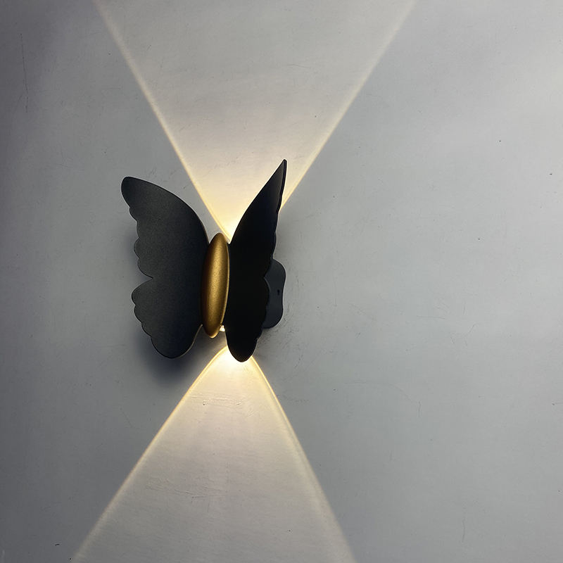 Lámpara de pared LED con forma de mariposa para exteriores, lámpara de pared impermeable IP65 para decoración de jardín, luz de soporte para pasillo