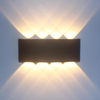 Lámpara de pared LED de arriba y abajo impermeable al aire libre en forma de arco Lámpara de pared de iluminación de aplique de pared moderna de aluminio