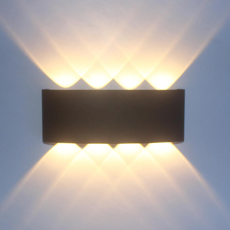Lámpara de pared LED de arriba y abajo impermeable al aire libre en forma de arco Lámpara de pared de iluminación de aplique de pared moderna de aluminio