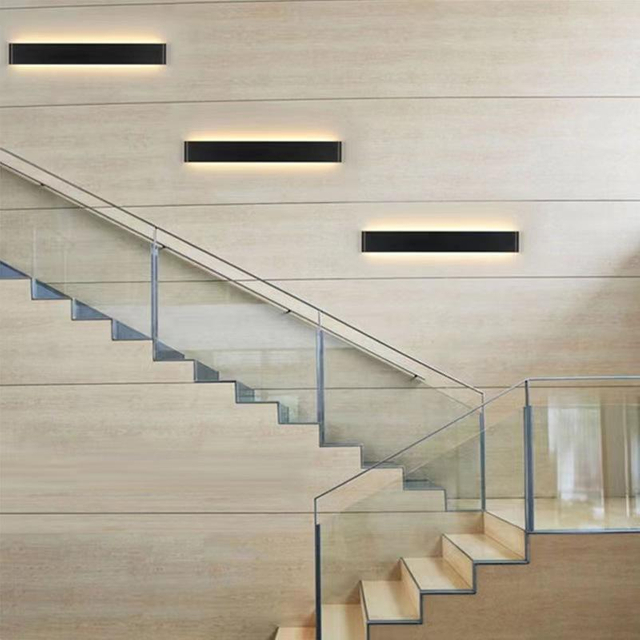 Lámpara de pared larga de 16W, 24W, 2,4G con controlador, lámpara Led de arriba y abajo, luz de pared interior, luz de pared LED, luz de pared de temperatura de tres colores