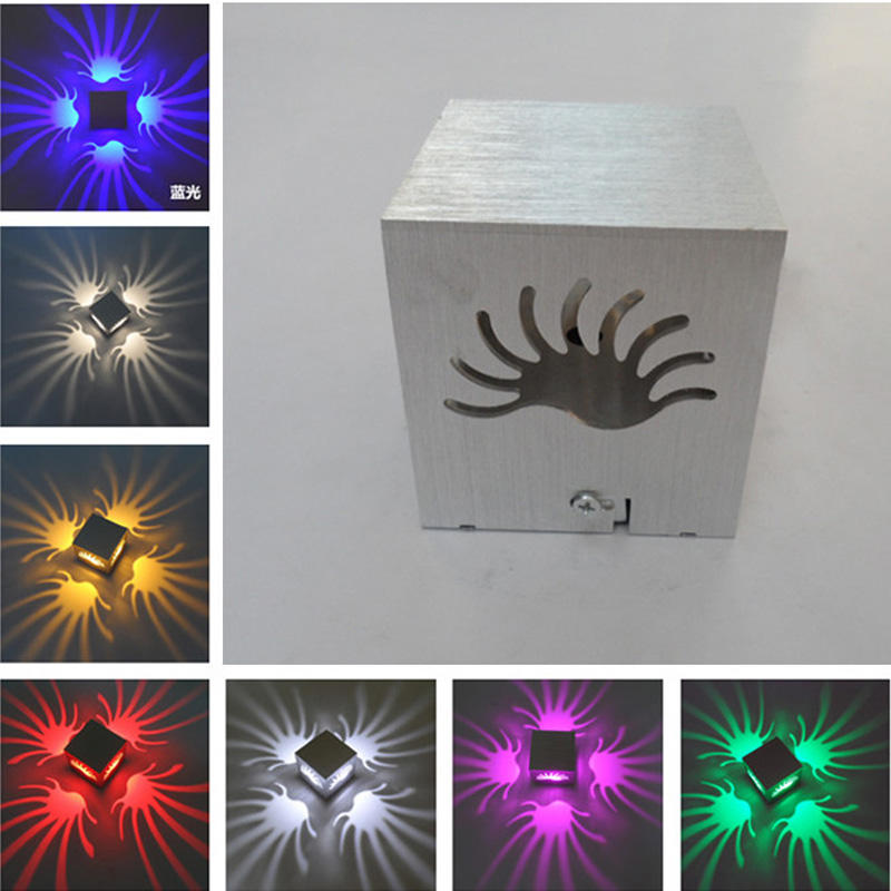 Luz de pared RGB de lujo de aluminio de 3W para decoración de galería de arte, lámpara de balcón frontal, luz de porche
