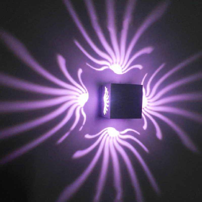 Luz de pared RGB de lujo de aluminio de 3W para decoración de galería de arte, lámpara de balcón frontal, luz de porche