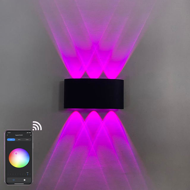 Luz de pared impermeable de iluminación de aplicación de 6/8W de carcasa blanca y negra moderna para decoración de jardín con iluminación de habitación a precio de fábrica