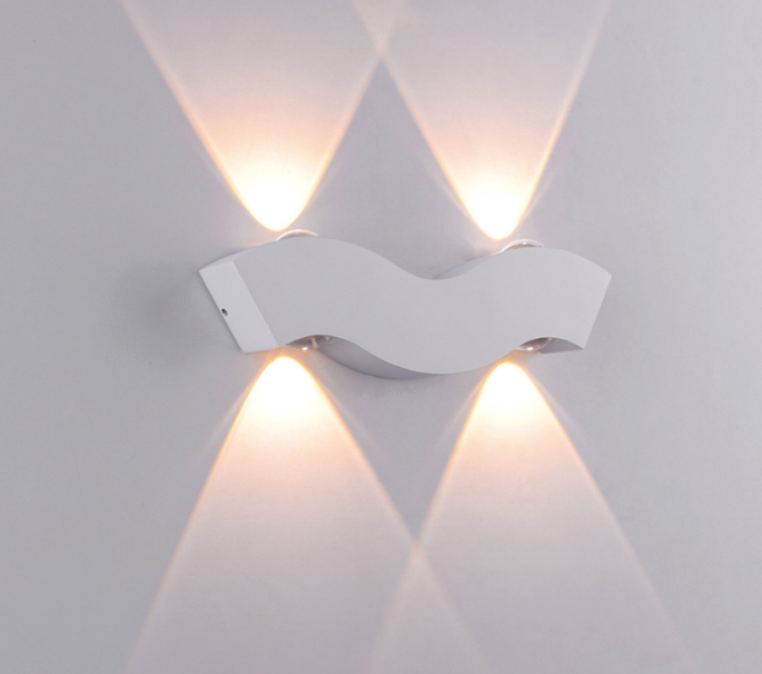 Lámpara de pared nórdica resistente al agua IP65 4W, lámpara de pared de fondo de sala de estar led simple, iluminación de pasillo de hotel, luz de arriba y abajo