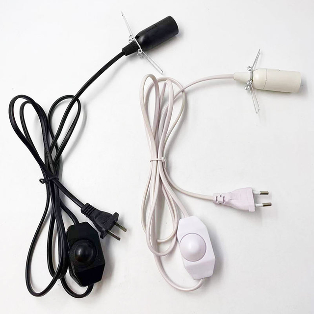 Luz E14 301, cable de atenuación, enchufe de conmutación de luz, interruptor de botón de atenuación de alimentación, Cable de línea de 1,8 m, lámpara LED, modelo de enchufe europeo y estadounidense