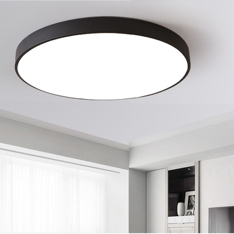 Moderna superficie montada dormitorio sala de estar hogar iluminación redonda rosa negro luz de techo, lámpara de techo Led, luz de techo Led