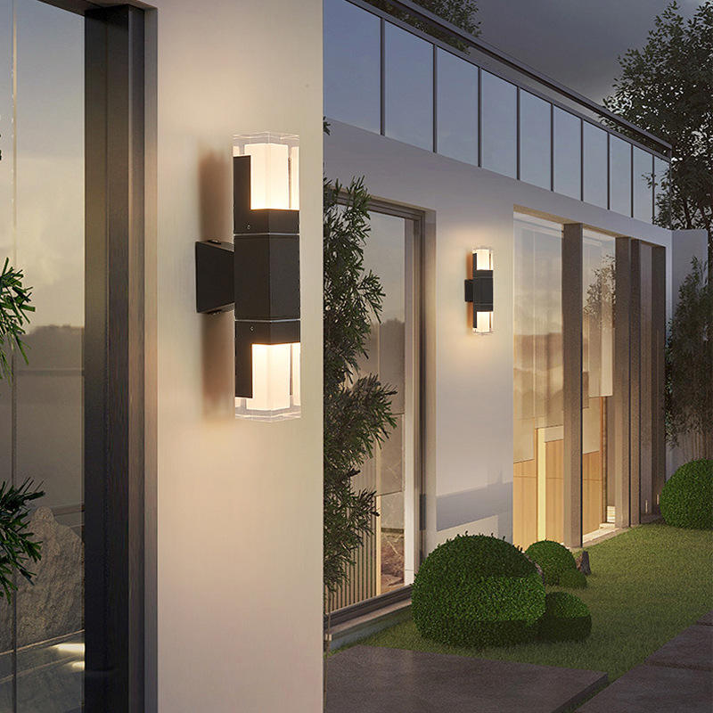 Lámpara de pared Led de aluminio para exteriores IP65, luz de pared impermeable hacia arriba y hacia abajo para el hogar, escalera, dormitorio, mesita de noche, pasillo, iluminación ajustable