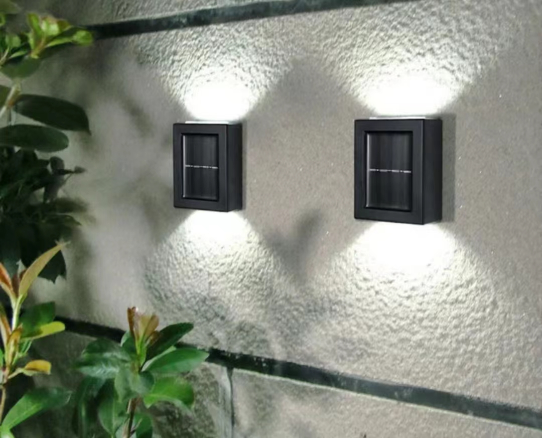 Arandela de pared solar para exteriores, impermeable, arriba y abajo, lámpara de iluminación, Villa, lámpara de pared decorativa para jardín