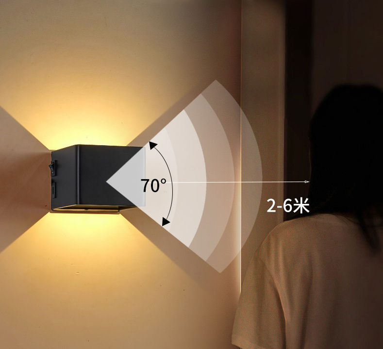 Luz de pared Interior, lámpara de pared Led recargable por USB con Sensor de movimiento, iluminación interior, sala de estar, dormitorio, pasillo, luces nocturnas