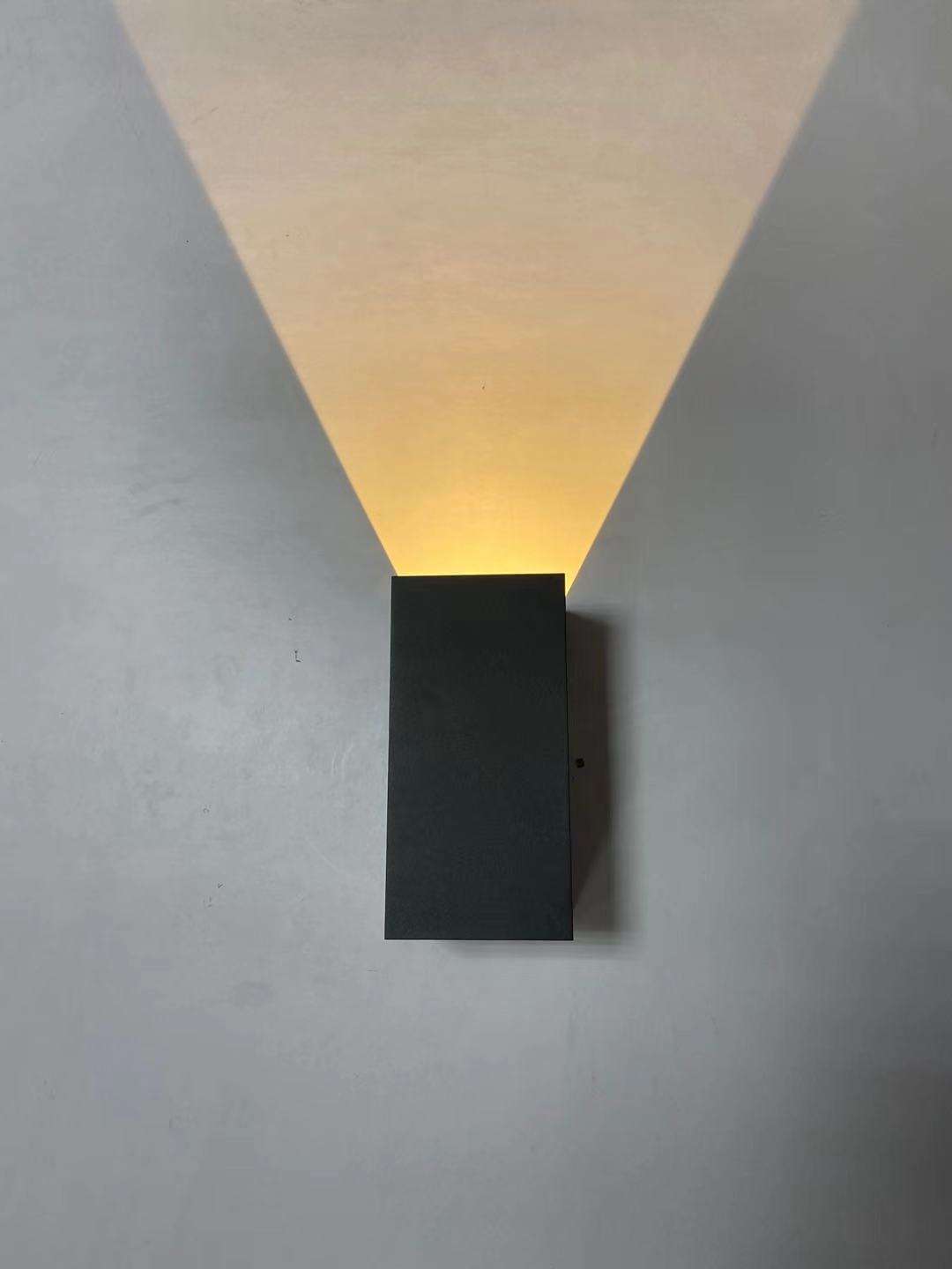 12W 20CM cubo blanco y negro lámpara de pared LED impermeable ip65 luz de pared cuadrada porche jardín arriba y abajo