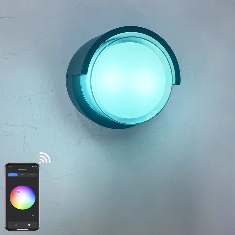 Wandleuchte Hagood 2023 Tuya APP Aplique exterior de alta calidad Wifi Lámpara de pared impermeable Cambio de color por lámpara de aplicación inteligente