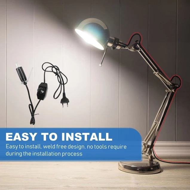 EE. UU., AU, Reino Unido, UE a E14 E27, cable de alimentación, Base de tornillo, portalámparas, cabezal de luz colgante LED con Cable de extensión de interruptor 303, enchufe de bombilla de 1,8 m