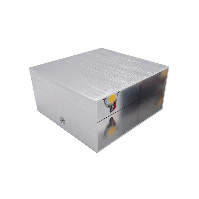Lámpara de pared COB de 6W, lámpara de pared con carcasa de aluminio, lámpara de pared plateada, iluminación cuadrada hacia arriba y hacia abajo, lámpara de pared, accesorios de iluminación led para interiores