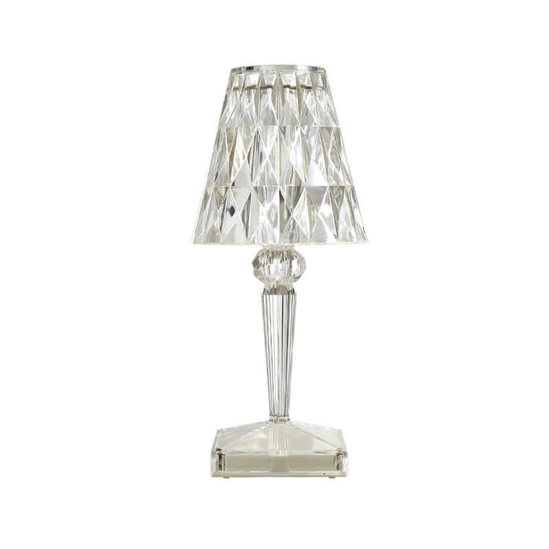 Lámpara de mesa de cristal Lámpara de noche pequeña Lámpara de mesa recargable que proporciona un ambiente creativo para la decoración de la barra de noche y 